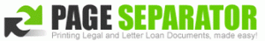 Logo for the printing legal and letter loan documents company Page Separator.